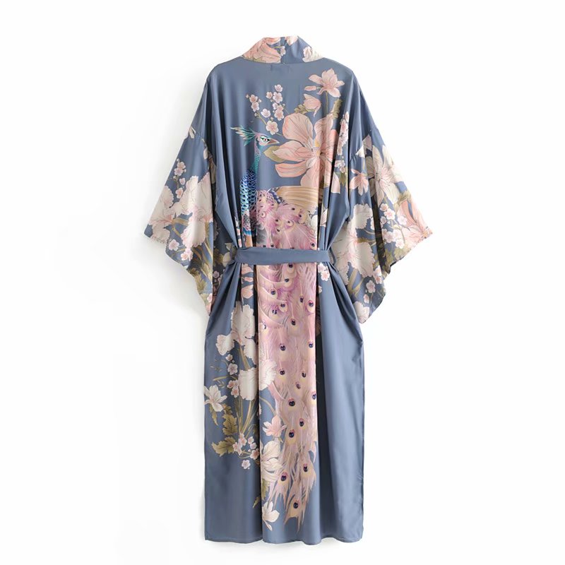Blue Peacock Kimono